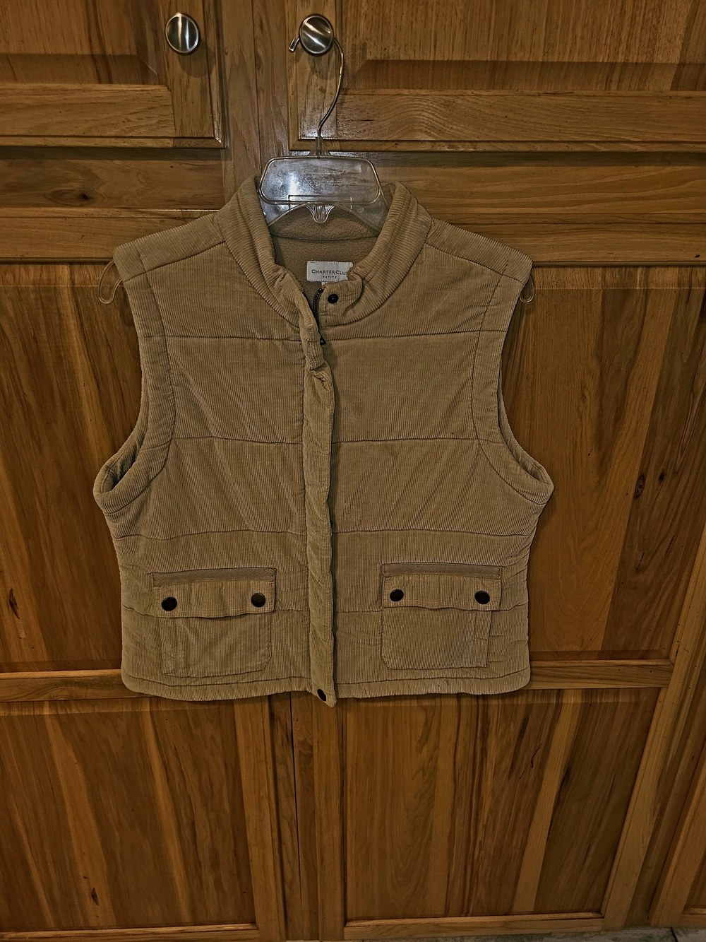 Coldwater Creek Tan Corduroy Quilted Vest